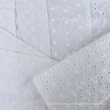 Bom mais recente bordado de malha de design bonito de boa qualidade em tecido de vestido 100% algodão Voile Tissus para venda